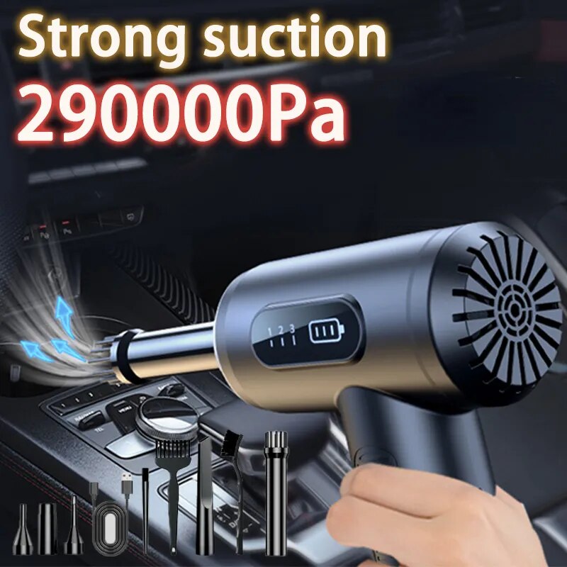 290000Pa araba elektrikli süpürge kablosuz süpürge el vakum pompası akülü Robot araba ev aletleri için güçlü emiş