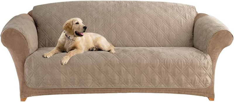 SF44895 Microfiber Sofa Quilted Furniture Throw Pet Couch Cover, Relaxed Fit, Po