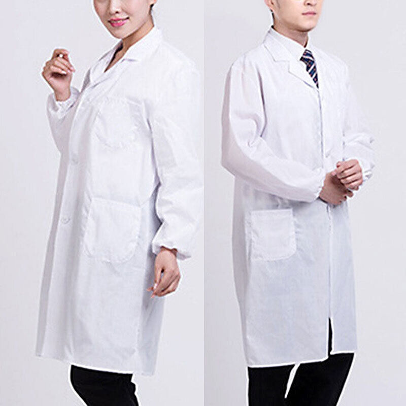 Mens Womens Lab Coats Medical Services Uniform Nurse Doctor White Work Clothes - Görsel 4