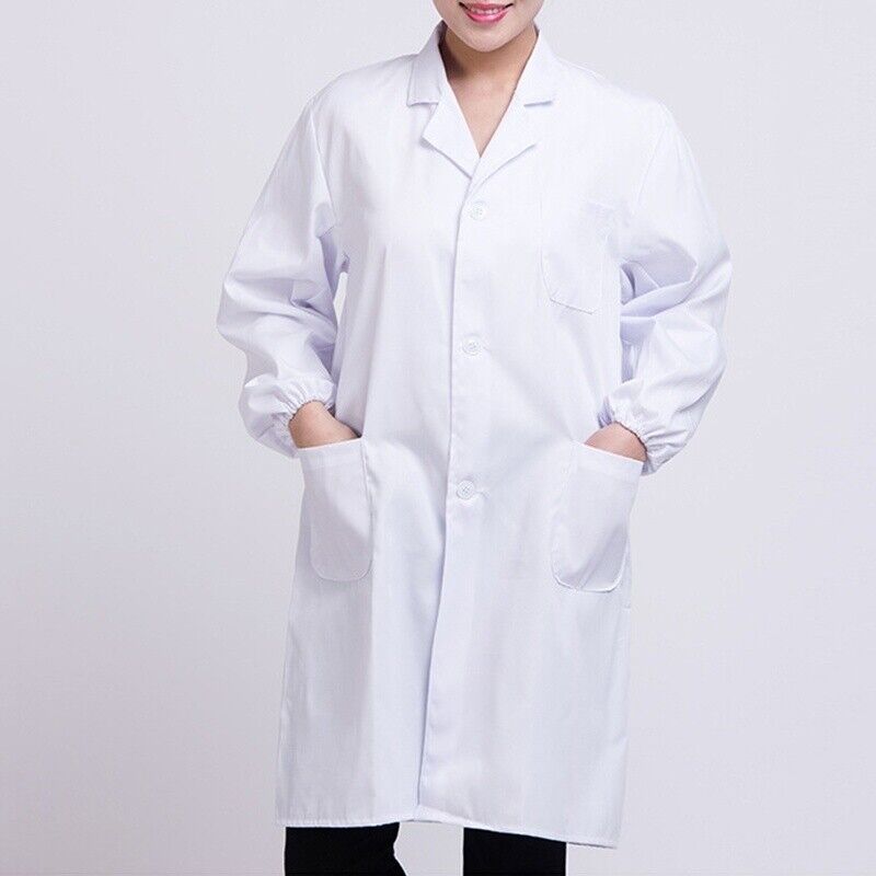 Mens Womens Lab Coats Medical Services Uniform Nurse Doctor White Work Clothes - Görsel 9