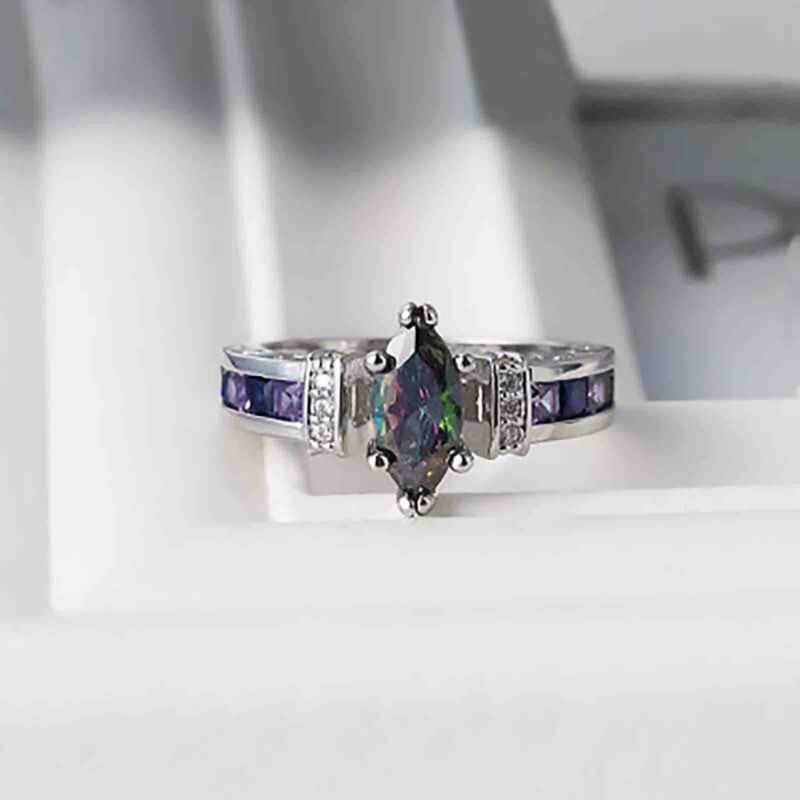 925 Sterling Silver Diamond Ring Ladies Jewelry Engagement Wedding Size 6-10 - Görsel 5