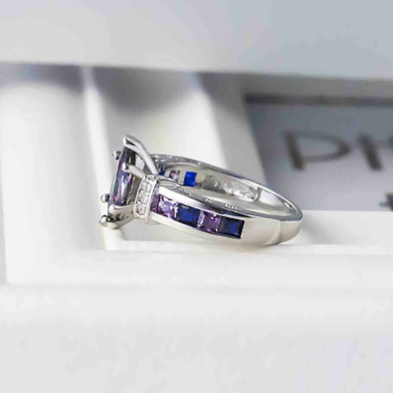 925 Sterling Silver Diamond Ring Ladies Jewelry Engagement Wedding Size 6-10 - Görsel 6