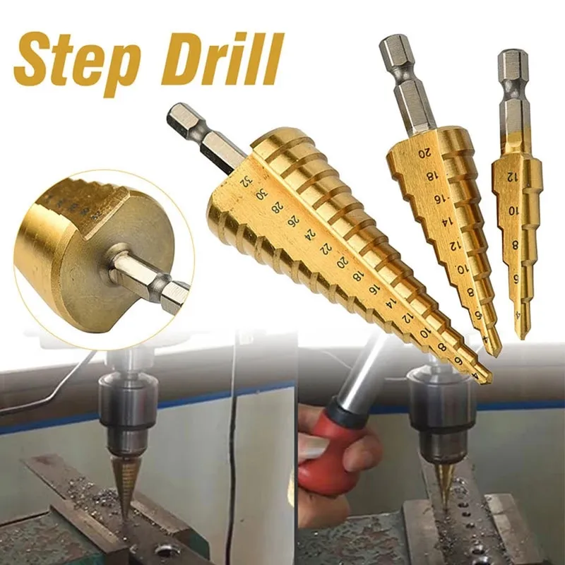3 adet matkap ucu seti 3 12mm 412mm 4 20mm HSS oluk titanyum kaplı ahşap Metal delik kesici marangozluk çekirdek matkap alet takımı