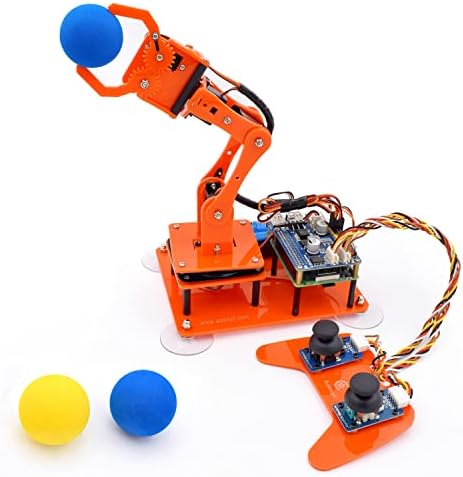 Adeept RaspTank WiFi Kablosuz Akıllı Robot Araç Kiti için Ahududu Pi 4/3 Model B +/B Tankı Robotu 4 DOF Robot Kolu OpenCV Hedef İzleme Video İletim Ahududu Pi Robot ile PDF .tr Oyuncak