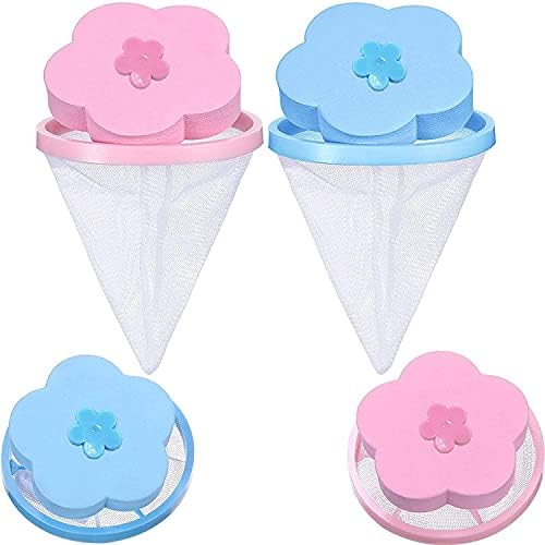 NEIJIANG Lint Catcher for Laundry,Pet Hair Remover Laundry,Washing Machine Floating Mesh Bag,Reusable Household Filter Washer Trap Net Pouch 4 Pieces Health & Household