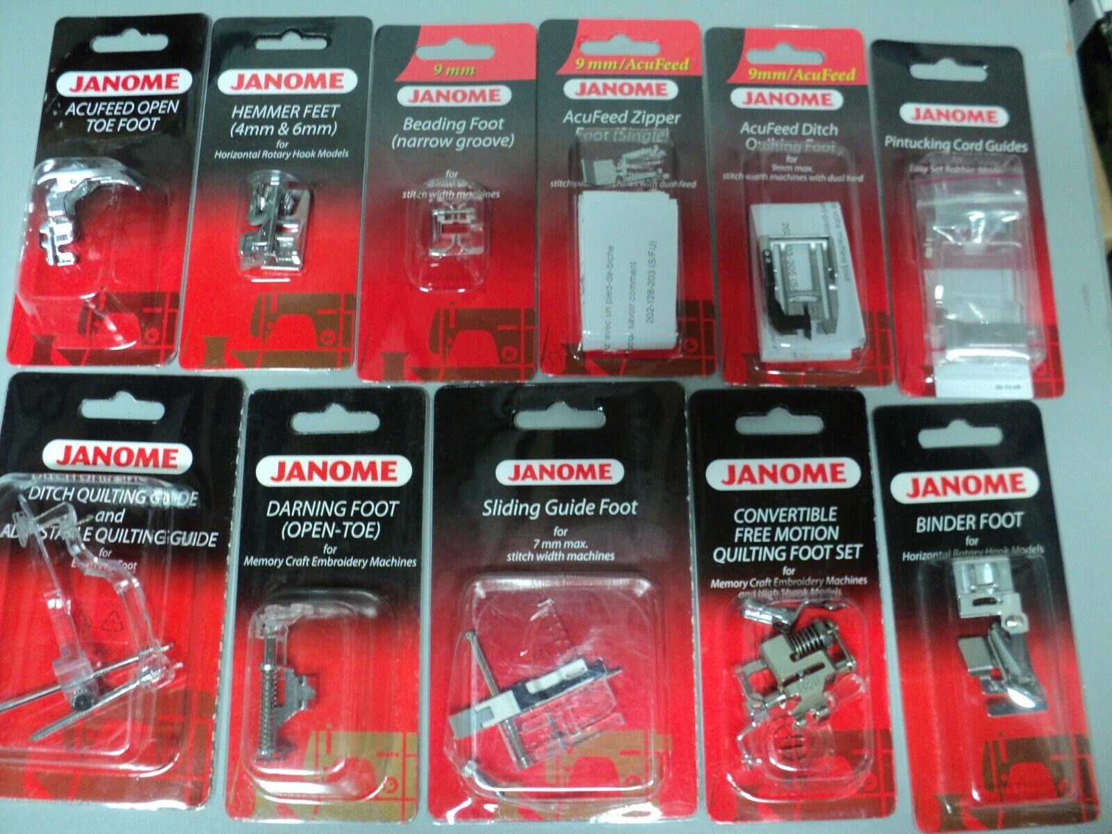 JANOME SEWING MACHINE PARTS ACCESSORIES ATTACHMENTS NEW IN BOX YOU CHOSE