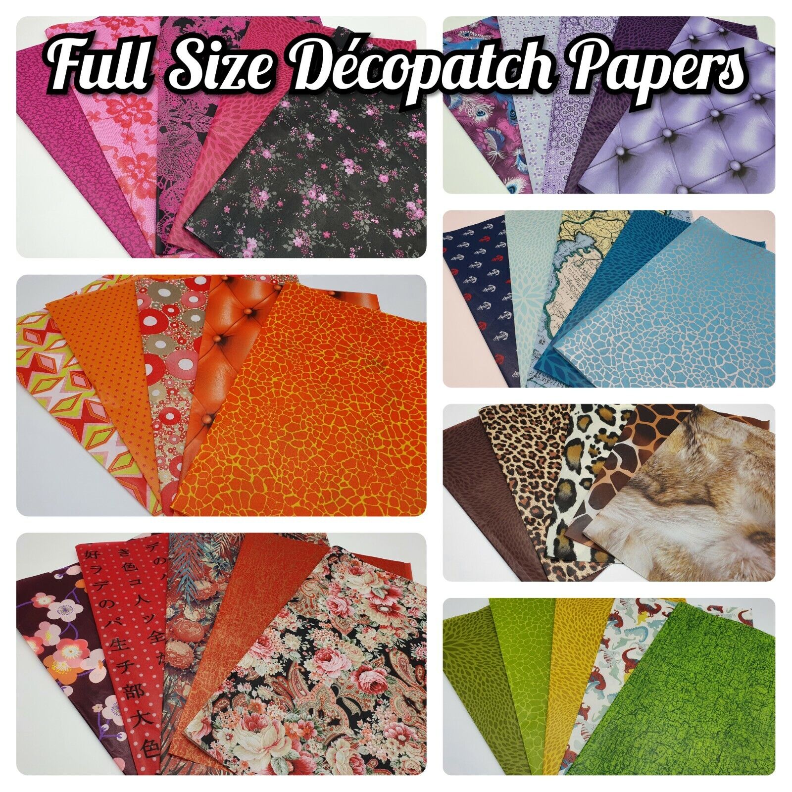 Decopatch, Decoupage Paper Collection Packs *** 5x FULL SIZE SHEETS ***