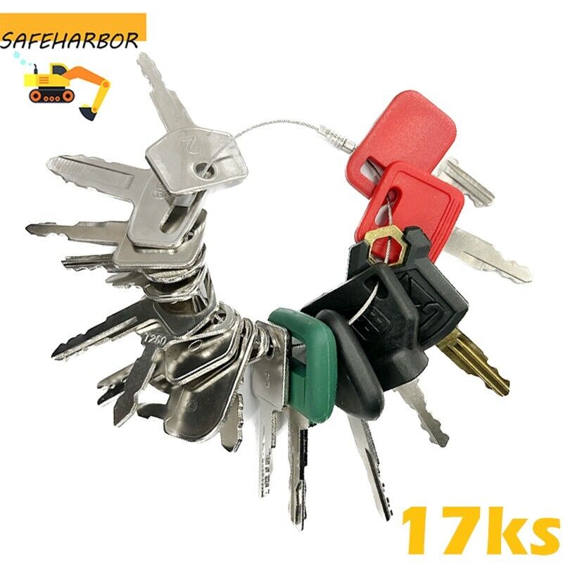 17 Excavator Master Keys JCB Komatsu Volvo CAT Komatsu Hitachi JCB Kubota Ford