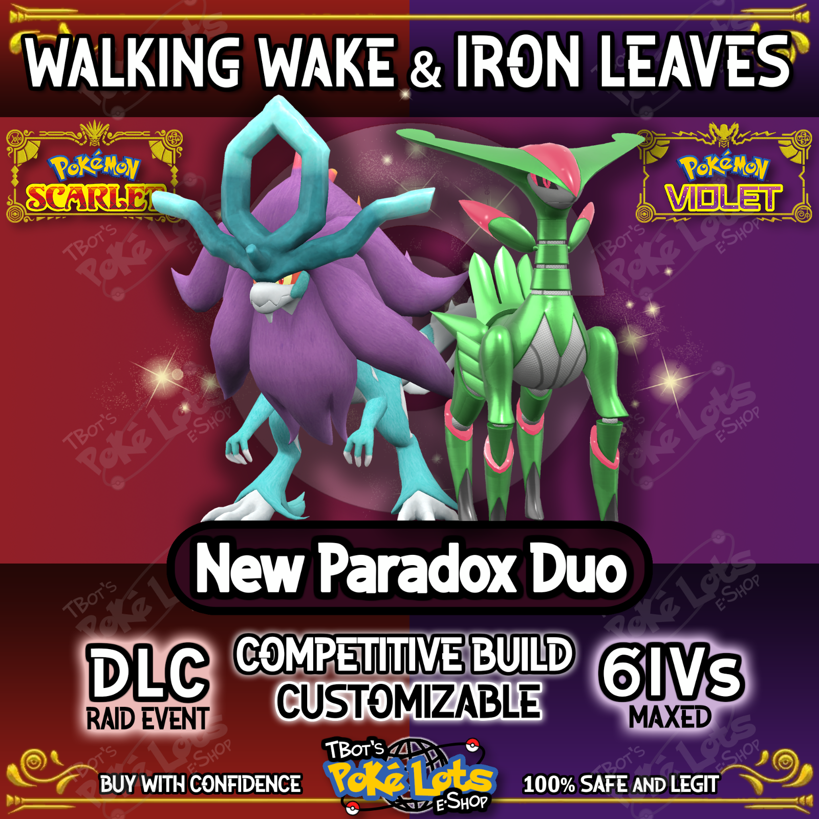 Walking Wake Iron Leaves 💥 Paradox Raid Event 💥 Pokemon Scarlet Violet 🌎USA🌎