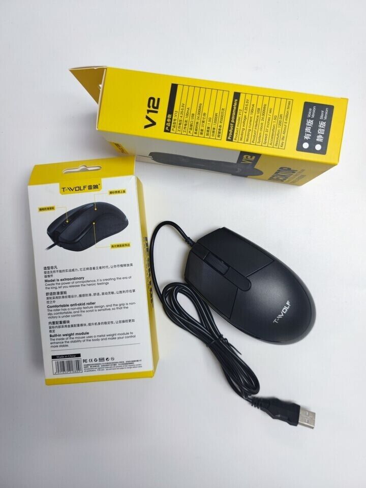 USB 2.0 Optical Wired Scroll Wheel Mouse For PC Laptop Notebook Desktop Office