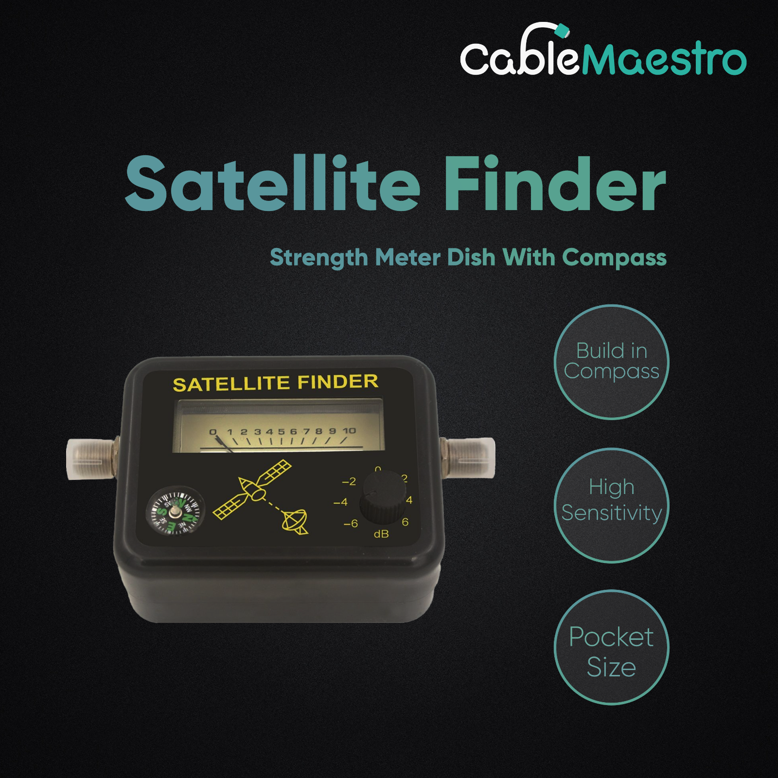 Analog Satellite Signal Finder Strength Meter DIRECTV Dish Fta Compass NETWORK - Görsel 2