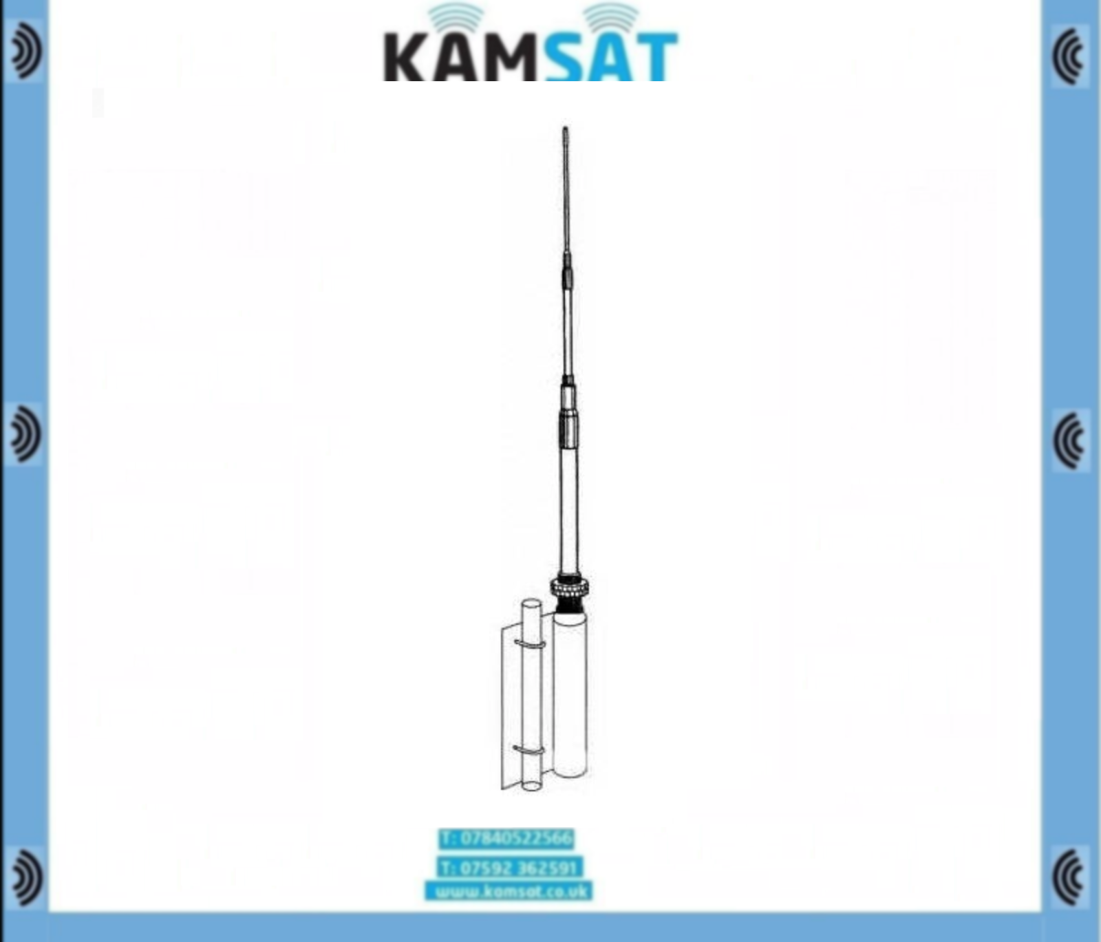 SOLARCON IMAX 2000 5/8WAVE BASE STATION ANTENNA OPTIMUM SWR 1.5 - 1 DC GROUNDED