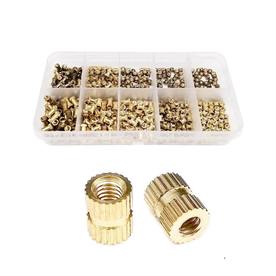 AXK 200/500 adet pirinç ek parça somunları kiti kadın dişli ekle Set tırtıllı fındık çeşitler kiti M2 M2.5 M3 - Görsel 2
