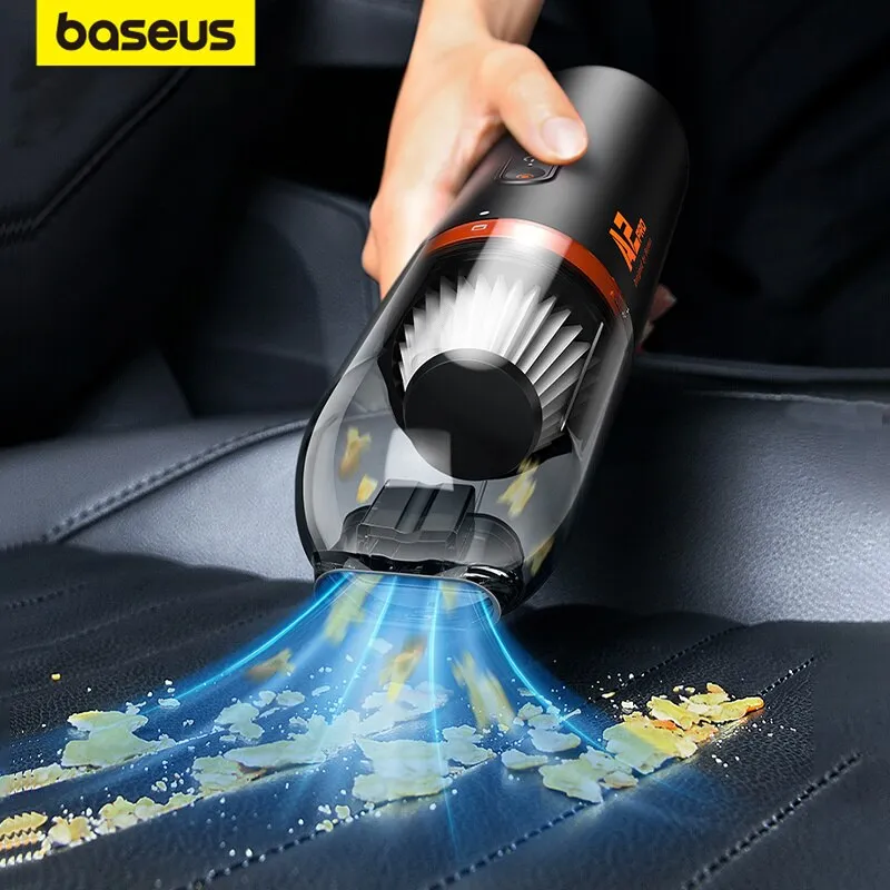 Baseus araba elektrikli süpürge Mini el araba elektrikli süpürgesi 6000Pa güçlü emiş darbe ve vakum 2 In1 ev & araba ofis için