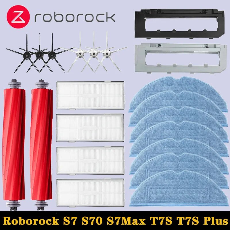 Borock S7 S7 S7Max T7S T7S artı robotlu süpürge aksesuarları ana fırça kapak Hepa filtre paspas bezi yedek parça