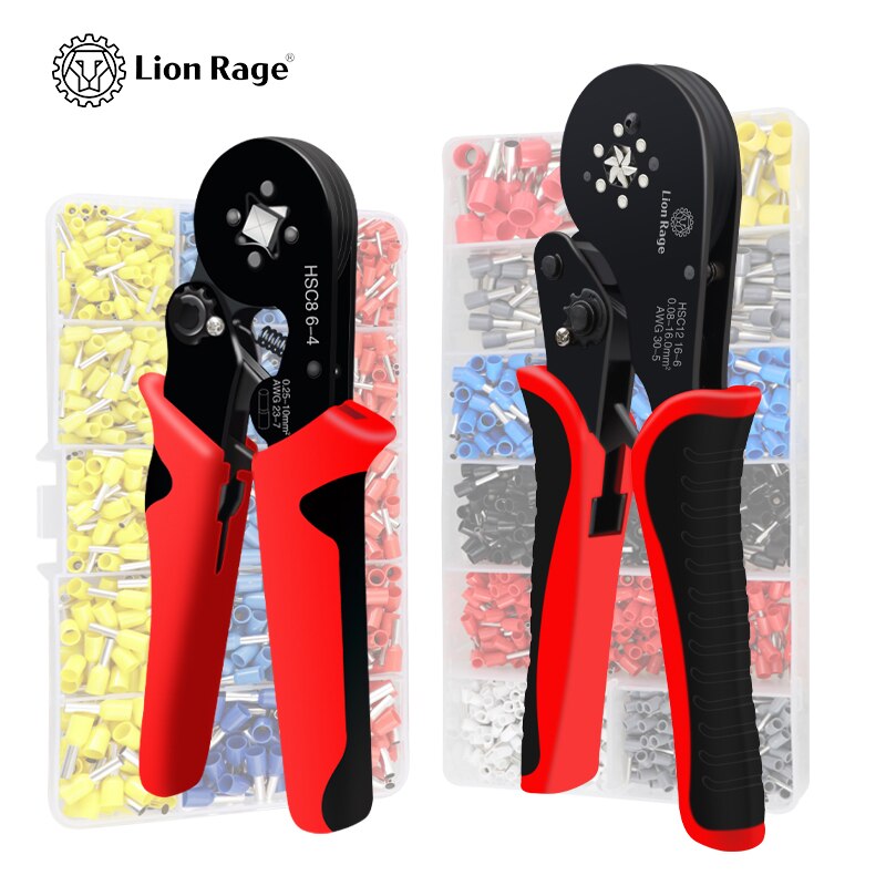 Boru terminali sıkma pense HSC8 6-4A Crimper tel Mini yüksük Crimper araçları ile ev elektrik kiti kutusu
