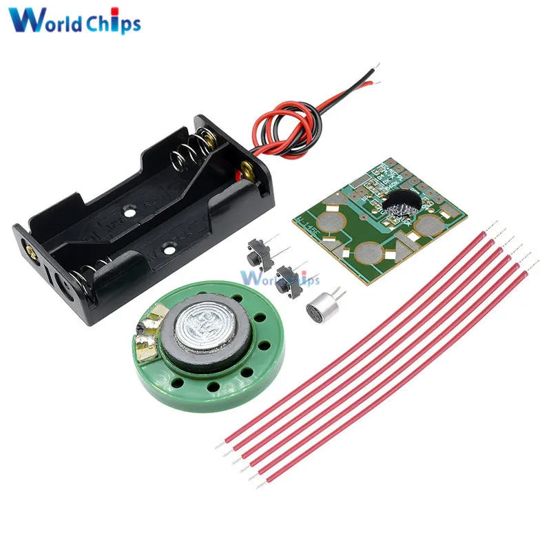 DIY kiti minyatür dijital kayıt sesli IC çip modülü hareketi kaydedici kayıt kalemi müzik kartı elektronik kiti