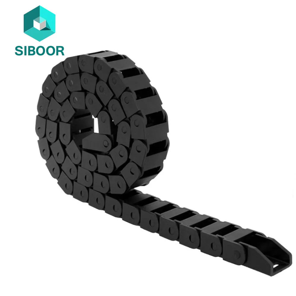 Kablo sürükle 7x15mm 10x15mm L1000mm kablo zinciri tel taşıyıcı CNC 3D yazıcı parçaları gravür makinesi araçları için uç konnektörleri ile