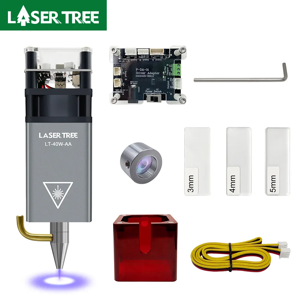 Lazer ağacı 20W optik güç 5W 10W hava yardımcı lazer kafası mavi ışık TTL modülü için CNC lazer gravür kesme ağaç İşleme araçları