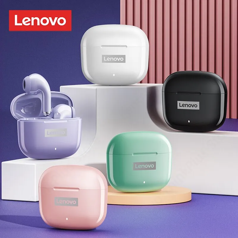 Lenovo LP40 Pro kulaklık Bluetooth 5.0 kablosuz spor kulaklık Mic dokunmatik kumanda ile su geçirmez kulakiçi TWS kulaklık