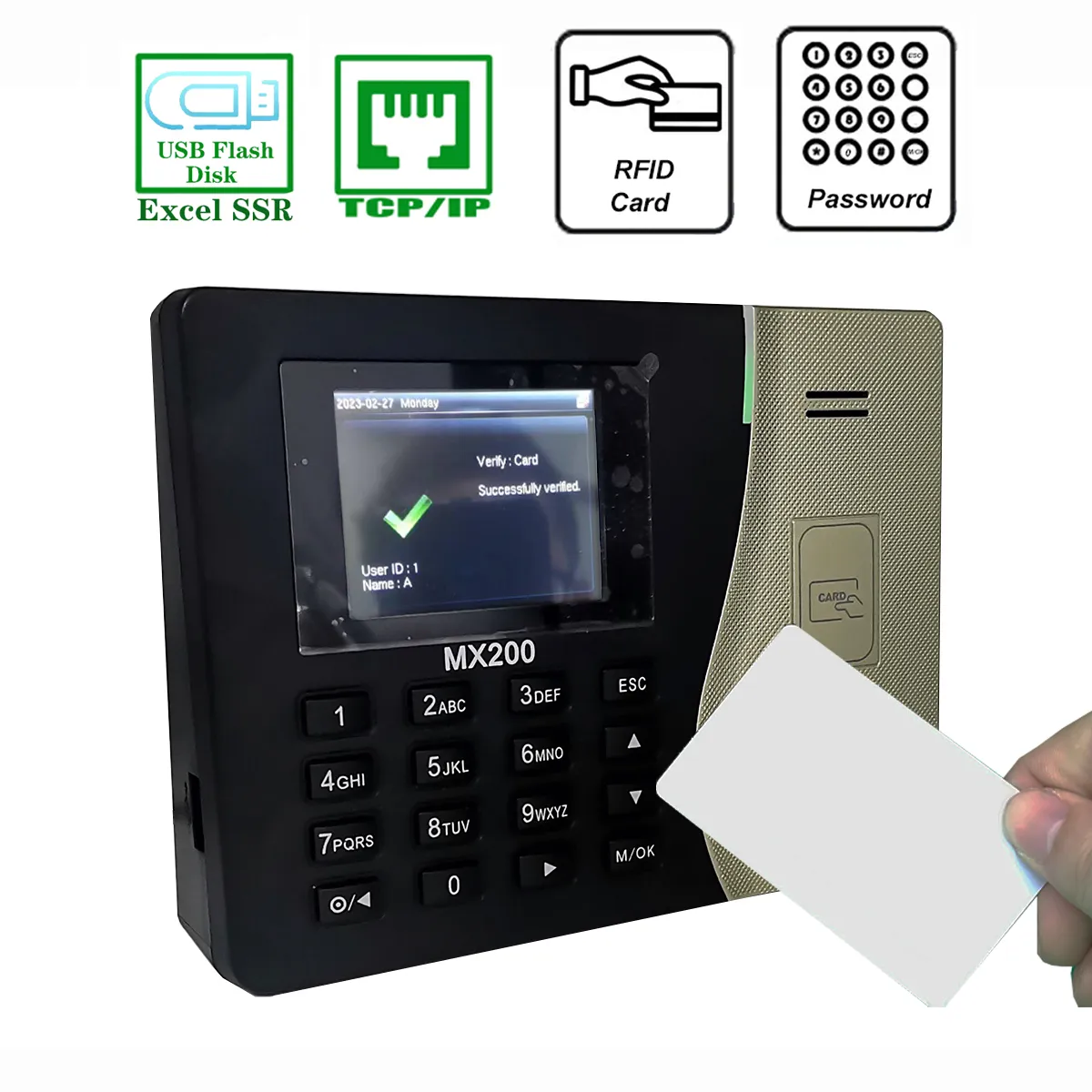 MX200 Tcp/Ip RFID 125khz kart katılım sistemi SSR anahtar kartı zaman saati çalışan kontrol makinesi elektronik cihaz