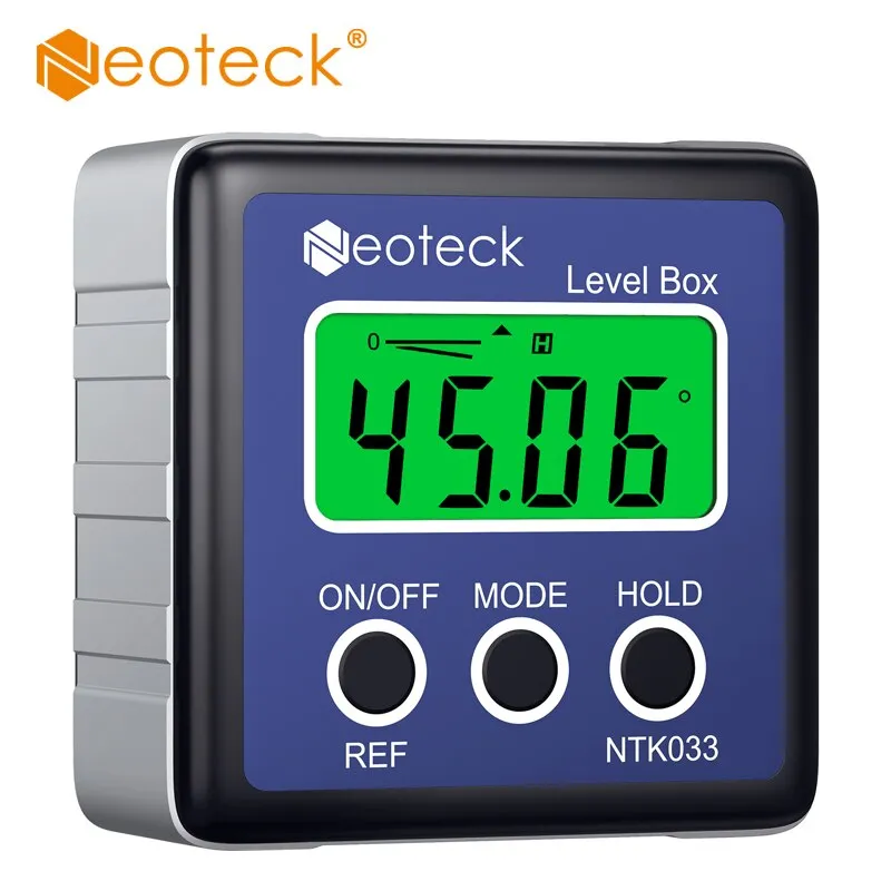 Neoteck 4*90 ° dijital açı bulucu konik ölçer İletki İnklinometre dijital seviye kutusu ölçüm aracı turuncu mavi kırmızı renk