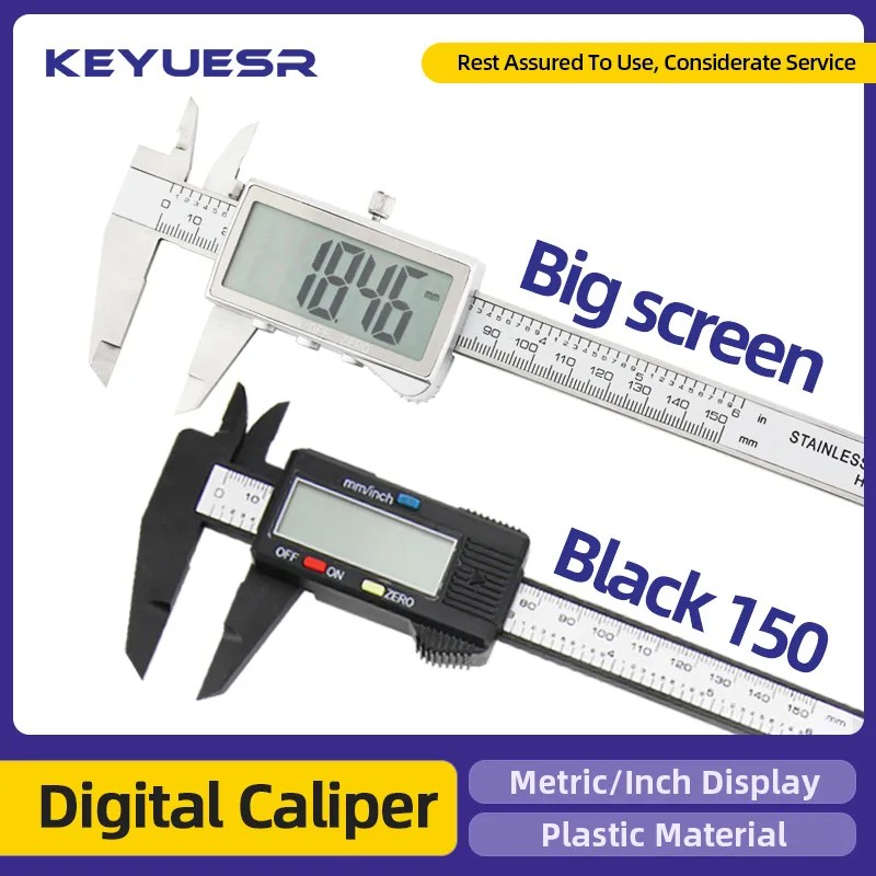 Plastik kaliper pachometre dijital kaliper elektronik cetvel Vernier dijital kalibre ölçme aracı dijital kalibre mikrometre