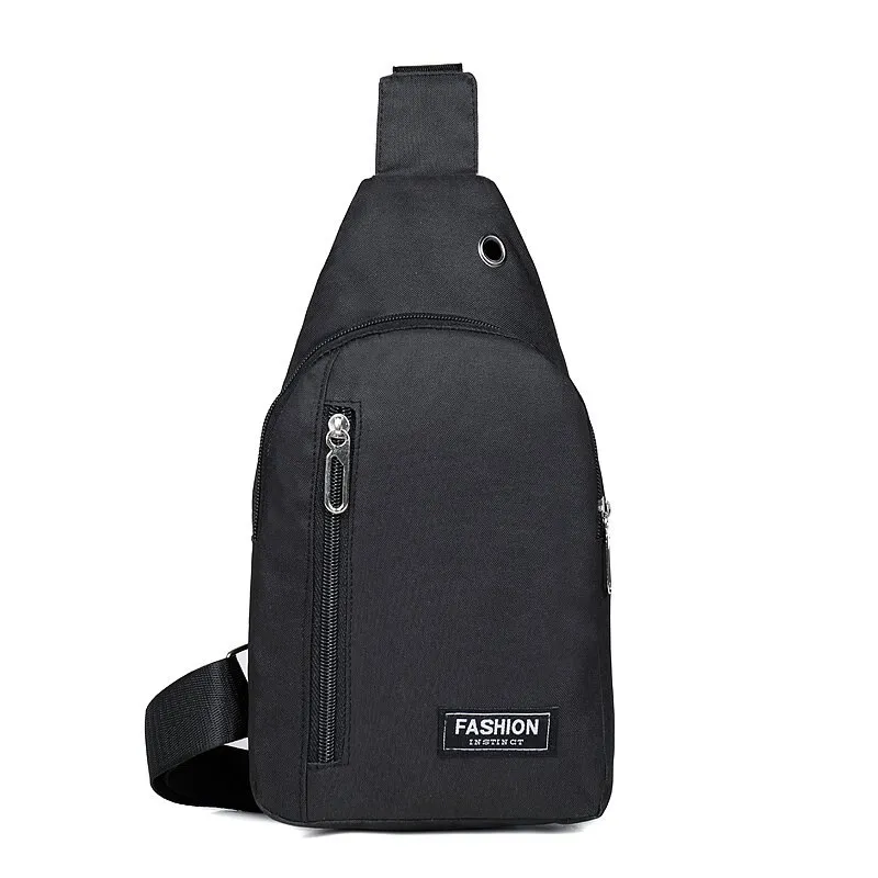 Siyah Oxford bez tek omuz Crossbody çanta rahat spor erkekler açık Trend Sling çanta
