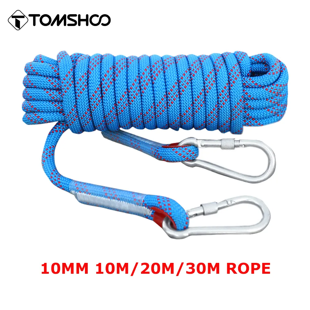 Tomtom10 mm kaya tırmanma halat 10M/20M/30M açık statik Rapelling halat yangın kurtarma güvenliği için kaçış ağacı tırmanma aksesuarları