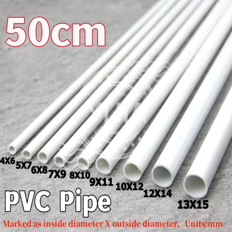 Uzunluk 50cm dış çapı 6 ~ 14mm PVC boru balık tankı Drainpipe su tüpü akvaryum bahçe sulama sulama parçaları için