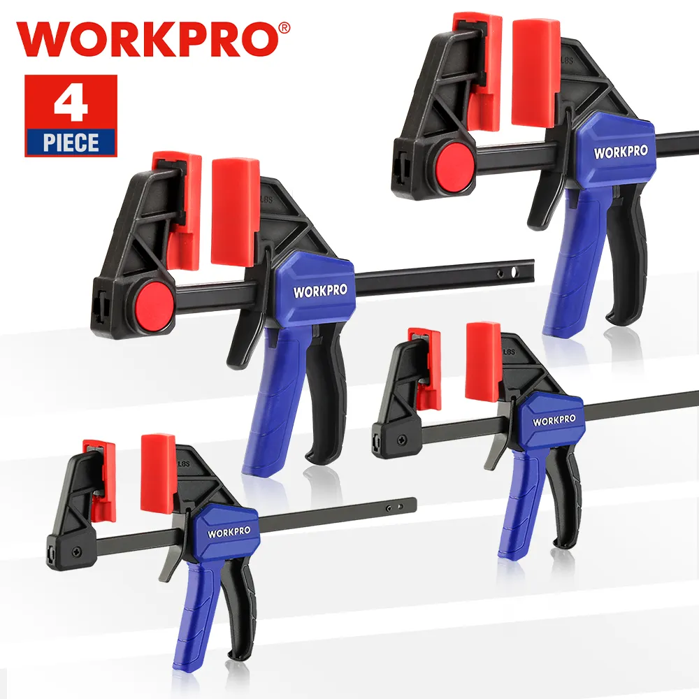 WORKPRO 4 parça yuvarlak kelepçe seti ağaç İşleme çalışma çubuğu F kelepçe klip seti 4.5 inç ve 6 inç DIY marangozluk el aracı Gadget