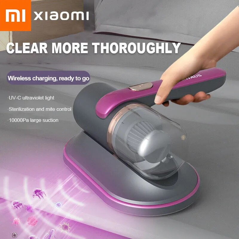 Xiaomi taşınabilir kablosuz toz giderme ekipmanları ev kanepe Mite metre minder için UV ışık ve otomatik Patting fonksiyonu ile