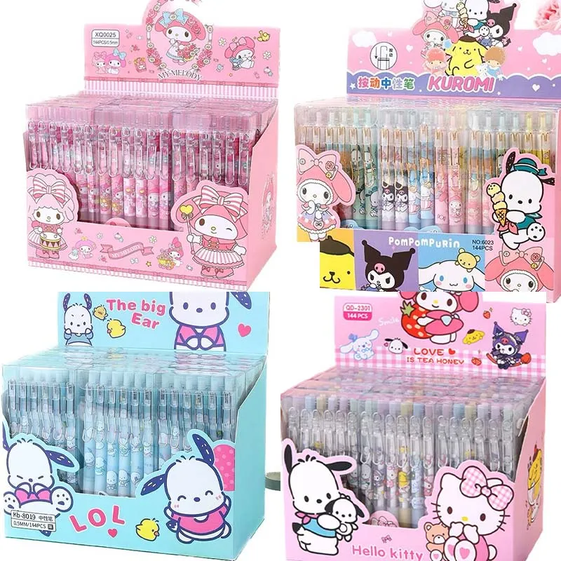 Yeni Sanrio sevimli jel kalem 12-24 adet Melody mi melodi Cinnamoroll Pochacco öğrenci kırtasiye yazma kalemler 0.5 siyah okul çocuk sınav aracı
