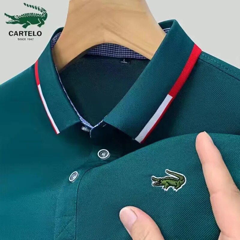 Yeni yaz marka işlemeli Polo GÖMLEK erkekler sıcak yüksek kaliteli erkek kısa kollu nefes üst iş rahat Polo-gömlek için