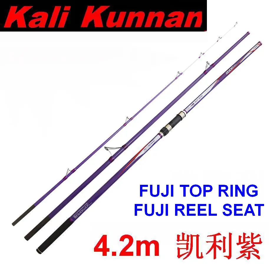 ZZ05 ZZ10 ZZ62 ZZ63 Kali karbon fiber sörf döküm SurfCasting çubuk yarım katı ucu Dia. 2mm popo Dia. 25mm 4.2m 594g yem 100-250g