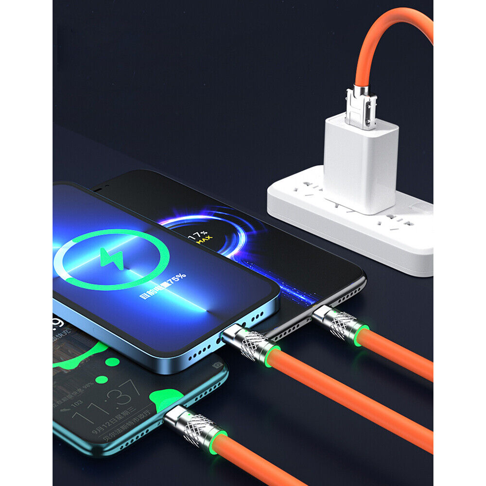 3 in 1 120W Super Fast Charging Data Cable Charge Line USB C For iPhone Android - Görsel 11