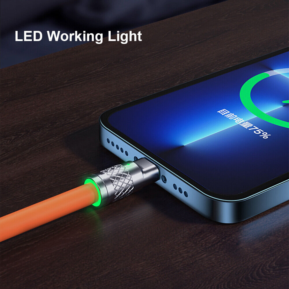 3 in 1 120W Super Fast Charging Data Cable Charge Line USB C For iPhone Android - Görsel 12
