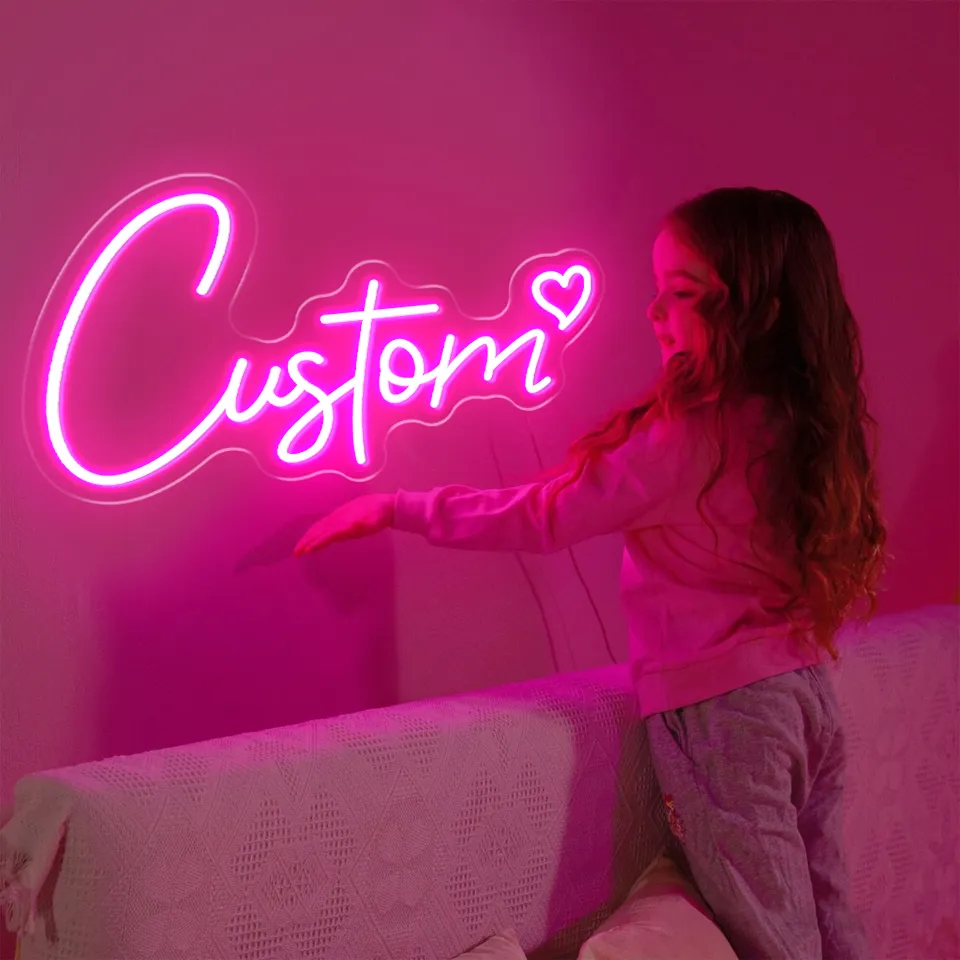 Özel Neon işaret çocuklar için kişiselleştirilmiş olabilir doğum günü yatak odası Neon açık dekor düğün Neon Led Neon harfler Neon duvar
