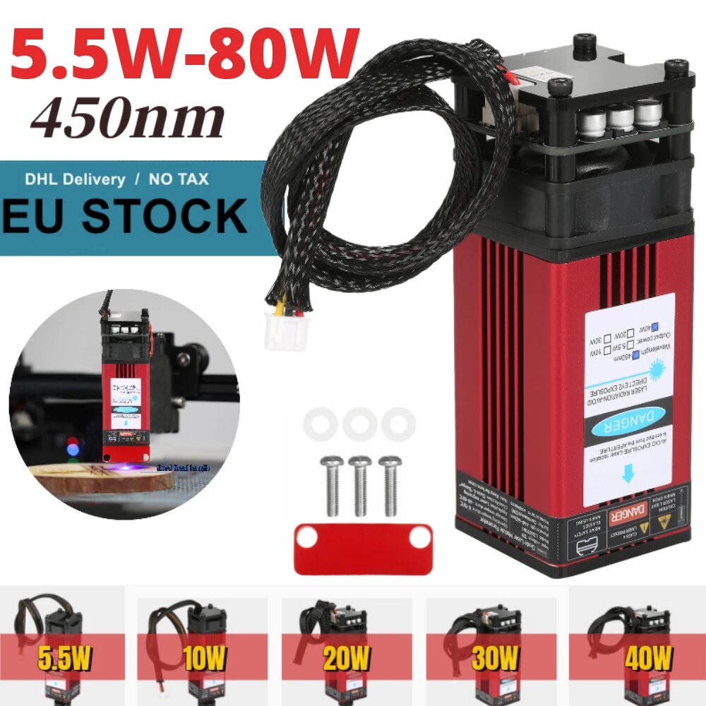 10/20/30W/40W lazer modülü lazer kafası 450nm mavi lazer ahşap gravür makinesi işaretleme kesme aracı gravür kafası CNC