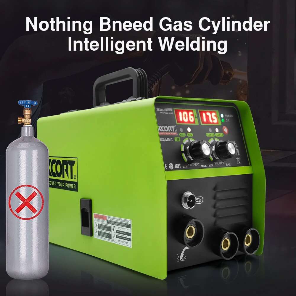 110V / 220V MIG MMA 175 KAYNAK MAKINESİ elektrik yarı otomatik olmadan gaz kaynakçı kaynak ekipmanları ile 0.5kg akı çekirdek teller