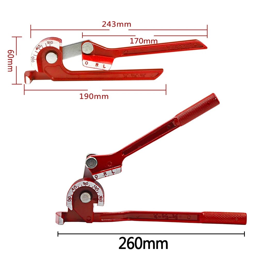 180/90 derece boru bükücü ağır tüp bükme makinesi ayarlanabilir 3 in 1 bakır Bender için 6/8/10mm boru bükme araçları