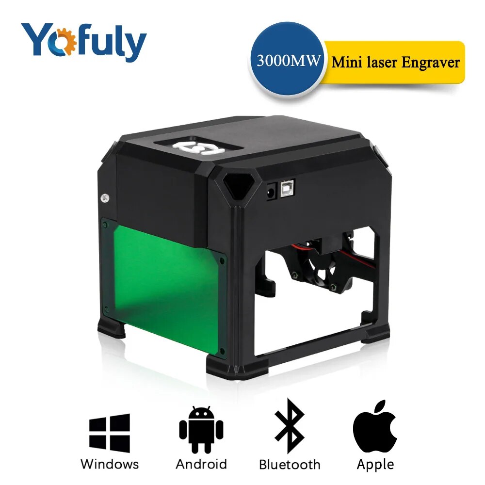 3000mw lazer gravür Mini masaüstü kesme makinesi 3w CNC oyma makinesi DIY Logo yazıcı ağaç İşleme lazer pro makinesi