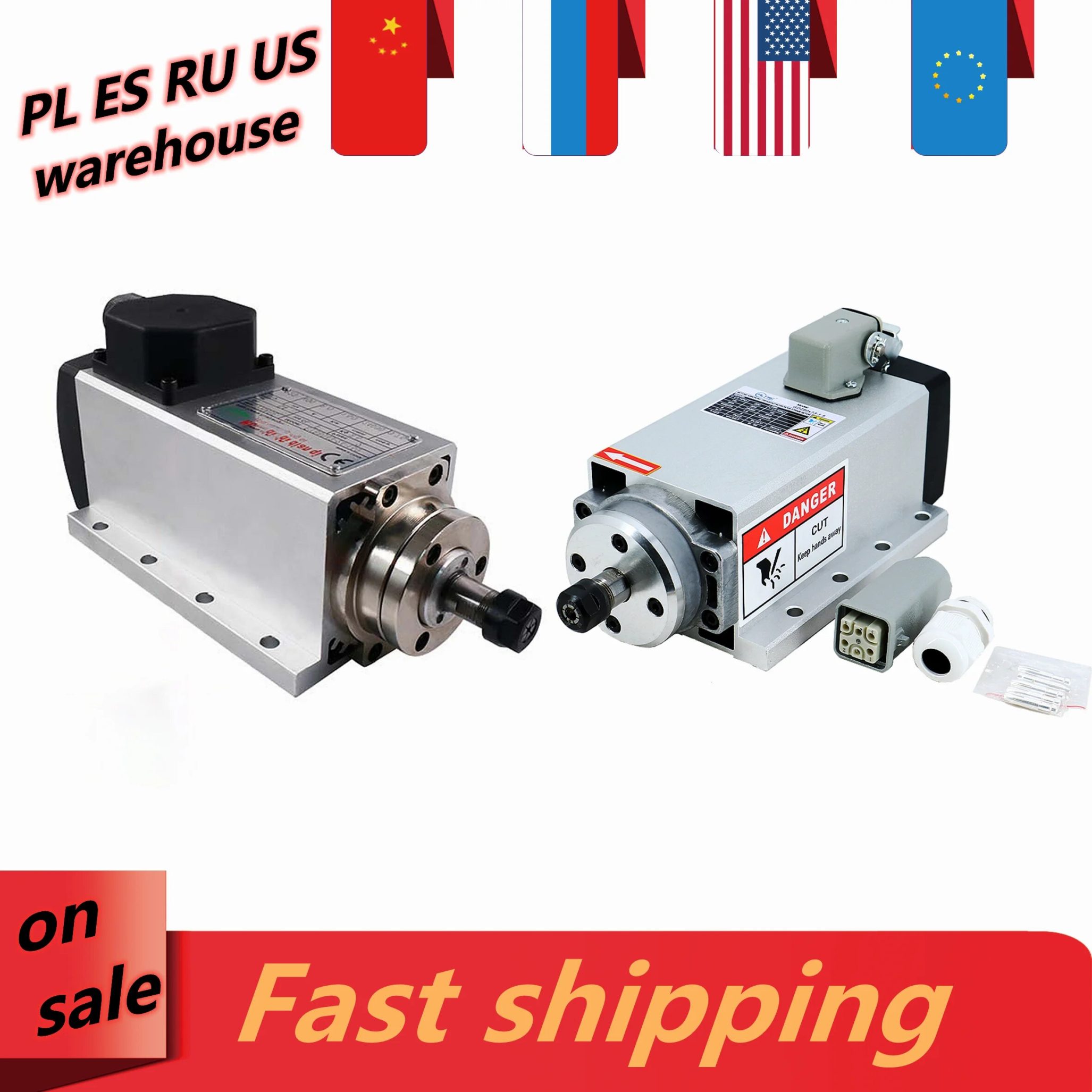Ab CNC makinesi aracı mili 1500w 1.5kw 24000RPM 400hz ER11 hava soğutma mili motoru 3 faz giriş + 7 adet ER11 pens 1-7mm