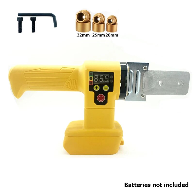 Akülü plastik kaynak makinesi PE/PPR/PB/PPC boru eritici boru kaynak makinesi Max 320 ° Dewalt 20V 18V pil için tüp ısıtma