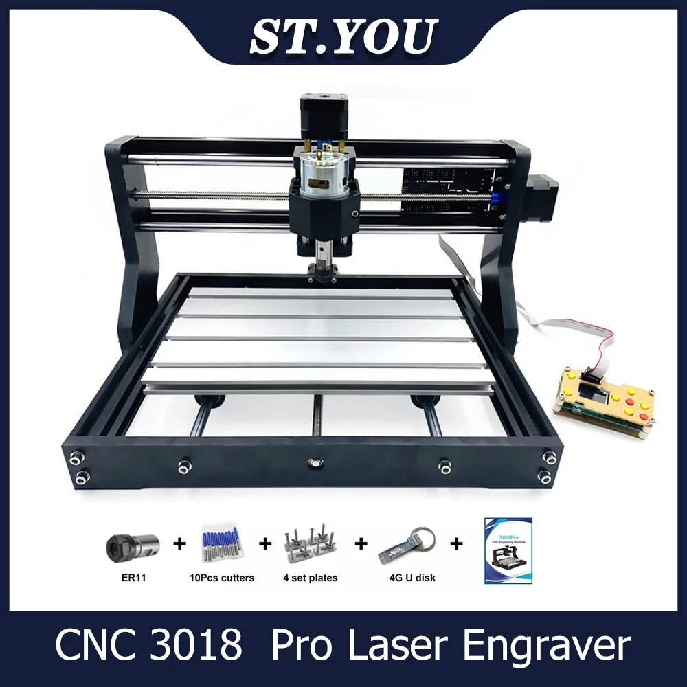 CNC 3018 Pro lazer gravür GRBL kontrol 32bit kontrol panosu 3 eksen CNC freze kesme lazer oyma makinesi DIY ahşap yönlendirici