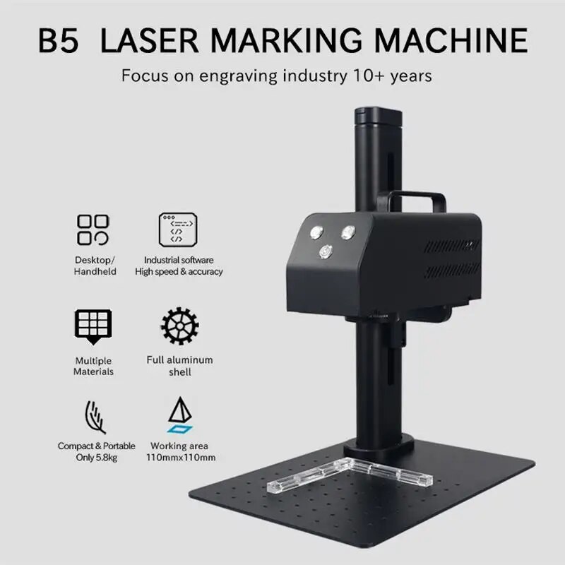 ComMarker B5 Fiber lazer işaretleme makinesi jewfor plastik deri için Metal Mini lazer gravür için el lazer gravür