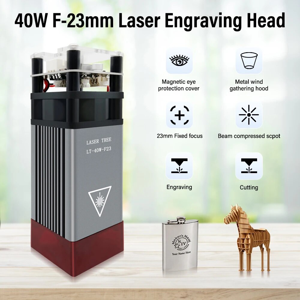Lazer ağacı 20W 40W 80W lazer modülü 450nm lazer kafası mavi lazer için CNC lazer oyma kesme makinesi ahşap çalışma DIY araçları - Görsel 5