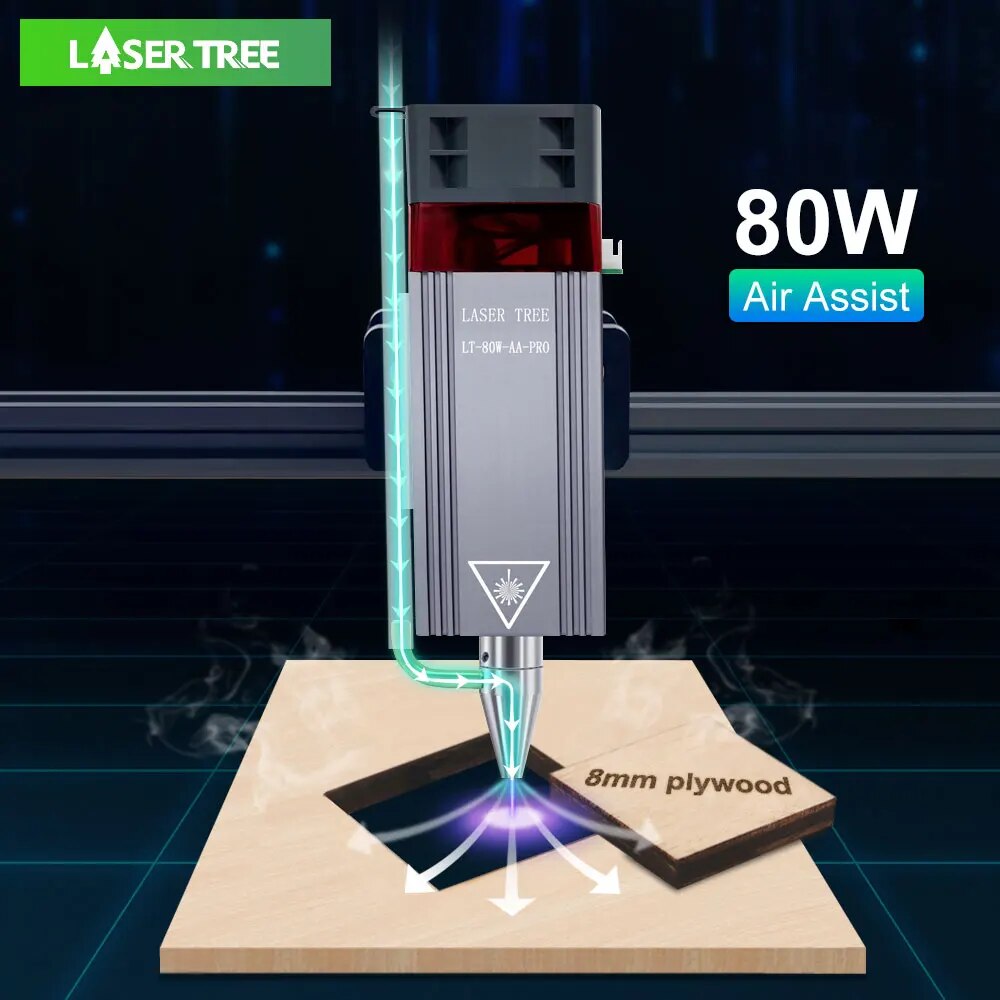 Lazer ağacı 20W 40W 80W lazer modülü 450nm lazer kafası mavi lazer için CNC lazer oyma kesme makinesi ahşap çalışma DIY araçları - Görsel 1