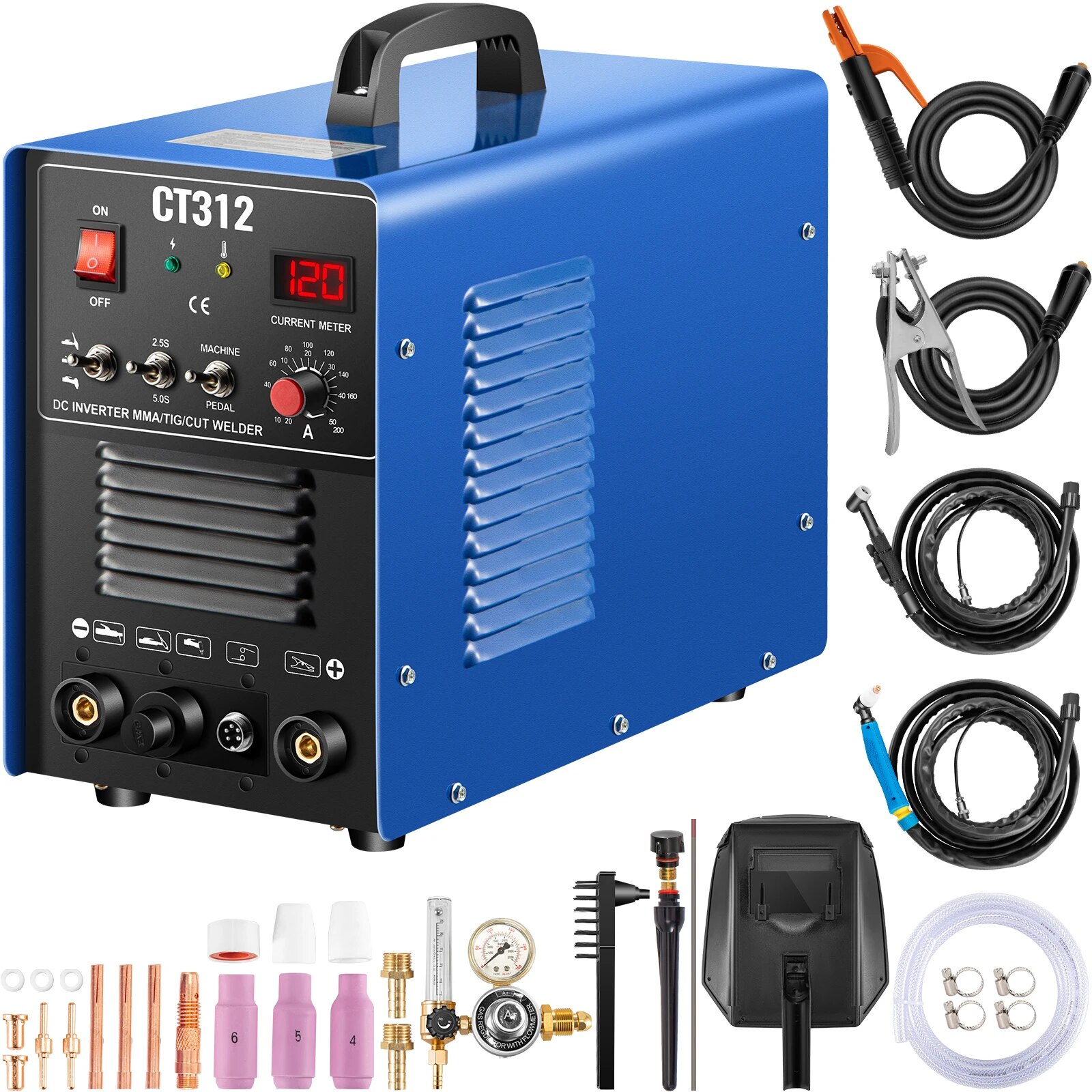 VEVOR TIG Tig/MMA plazma kesici 3 in 1 Combo KAYNAK MAKINESİ TIG/ark kaynak 120A plazma kesme makinası çift voltaj 110 220V