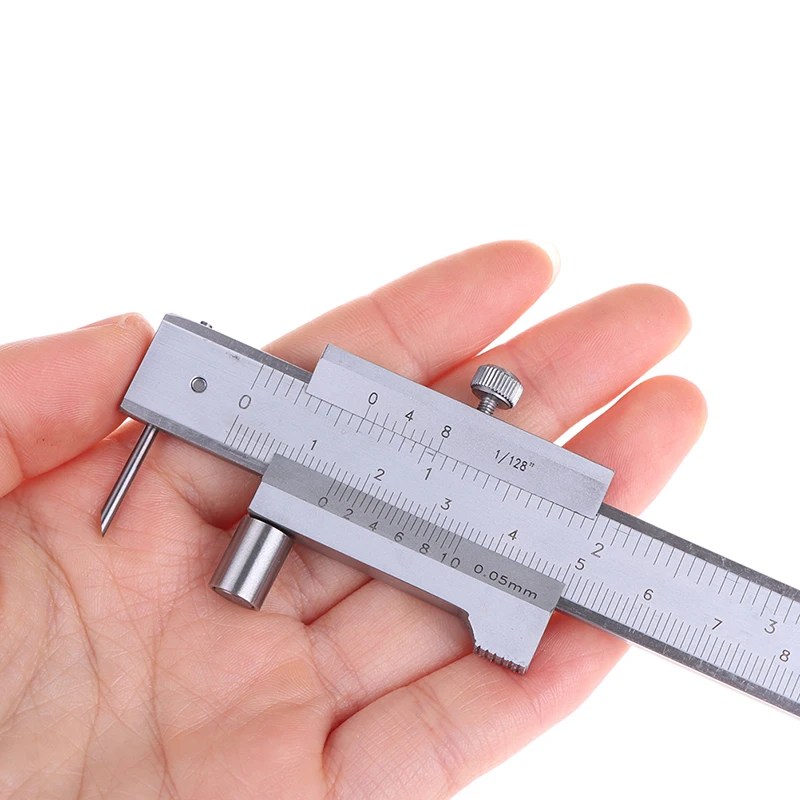 0-200mm işaretleme Vernier kumpas Scriber ölçme cetvel ölçüm cihazı aracı